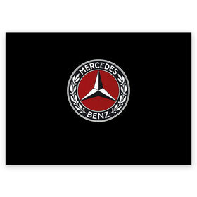 Поздравительная открытка с принтом Значок Mercedes в Кировске, 100% бумага | плотность бумаги 280 г/м2, матовая, на обратной стороне линовка и место для марки
 | mercedes | значки | лого | машины | мерседес