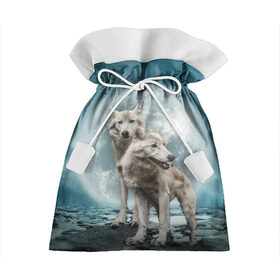Подарочный 3D мешок с принтом Волки альбиносы в Кировске, 100% полиэстер | Размер: 29*39 см | альбинос | волк | волки | волчата | волчонок | зверь