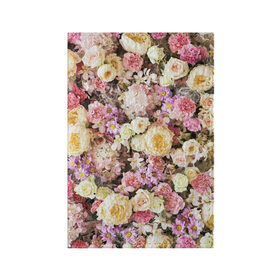 Обложка для паспорта матовая кожа с принтом Цветочки в Кировске, натуральная матовая кожа | размер 19,3 х 13,7 см; прозрачные пластиковые крепления | розы | хризантемы. | цветочки | цветочная компазиция | цветы