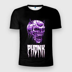 Мужская футболка 3D спортивная с принтом Phonk в Кировске, 100% полиэстер с улучшенными характеристиками | приталенный силуэт, круглая горловина, широкие плечи, сужается к линии бедра | hip | hip hop | hop | phonk | rap | skull | рэп | фонк | хип | хип хоп | хоп | череп