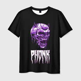 Мужская футболка 3D с принтом Phonk в Кировске, 100% полиэфир | прямой крой, круглый вырез горловины, длина до линии бедер | hip | hip hop | hop | phonk | rap | skull | рэп | фонк | хип | хип хоп | хоп | череп