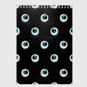 Скетчбук с принтом Глаза в Кировске, 100% бумага
 | 48 листов, плотность листов — 100 г/м2, плотность картонной обложки — 250 г/м2. Листы скреплены сверху удобной пружинной спиралью | 2020 | eye | eyes | halloween | глаз | глаза | зрачки | хэллоуин | хэлоуин