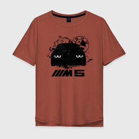 Мужская футболка хлопок Oversize с принтом BMW M5 E39 в Кировске, 100% хлопок | свободный крой, круглый ворот, “спинка” длиннее передней части | bmw | bmw5series | bmwe39 | m5 | mperformance | mpower