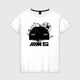 Женская футболка хлопок с принтом BMW M5 E39 в Кировске, 100% хлопок | прямой крой, круглый вырез горловины, длина до линии бедер, слегка спущенное плечо | bmw | bmw5series | bmwe39 | m5 | mperformance | mpower