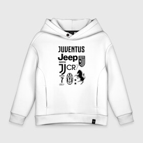 Детское худи Oversize хлопок с принтом JUVENTUS в Кировске, френч-терри — 70% хлопок, 30% полиэстер. Мягкий теплый начес внутри —100% хлопок | боковые карманы, эластичные манжеты и нижняя кромка, капюшон на магнитной кнопке | cristiano ronaldo | fc juventus | juventus | криштиану роналду. | фк ювентус | футбол | футбольный клуб | ювентус