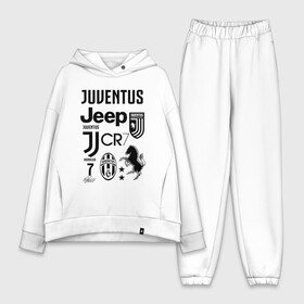 Женский костюм хлопок Oversize с принтом JUVENTUS в Кировске,  |  | cristiano ronaldo | fc juventus | juventus | криштиану роналду. | фк ювентус | футбол | футбольный клуб | ювентус