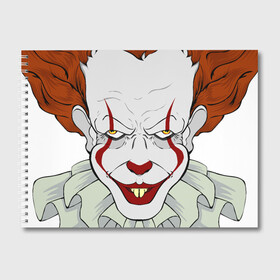 Альбом для рисования с принтом Оно в Кировске, 100% бумага
 | матовая бумага, плотность 200 мг. | clown | halloween | it | pennywise | клоун | оно | пеннивайз | хэллоуин