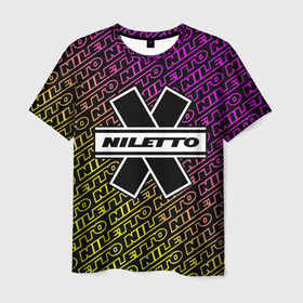 Мужская футболка 3D с принтом НИЛЕТТО / Niletto в Кировске, 100% полиэфир | прямой крой, круглый вырез горловины, длина до линии бедер | hip | hop | logo | music | nileto | niletto | rap | знак | лого | логотип | логотипы | любимка | музыка | музыкант | нилето | нилетто | рэп | символ | символы | хип | хоп