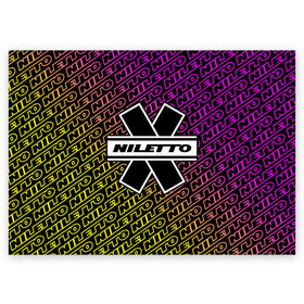 Поздравительная открытка с принтом НИЛЕТТО / Niletto в Кировске, 100% бумага | плотность бумаги 280 г/м2, матовая, на обратной стороне линовка и место для марки
 | hip | hop | logo | music | nileto | niletto | rap | знак | лого | логотип | логотипы | любимка | музыка | музыкант | нилето | нилетто | рэп | символ | символы | хип | хоп