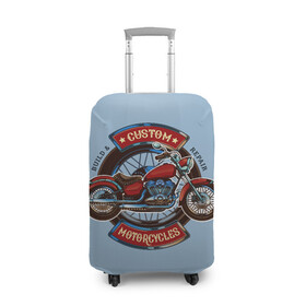 Чехол для чемодана 3D с принтом Кастом байк в Кировске, 86% полиэфир, 14% спандекс | двустороннее нанесение принта, прорези для ручек и колес | байкерская тема | кастом байк | кастом мотоцикл | мото тюнинг. | мотоспорт | мотоциклы