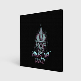 Холст квадратный с принтом PUNKS NOT DEAD в Кировске, 100% ПВХ |  | anarchy | dead | musick | punk | rock | skull | анархия | музыка | панк | рок | череп