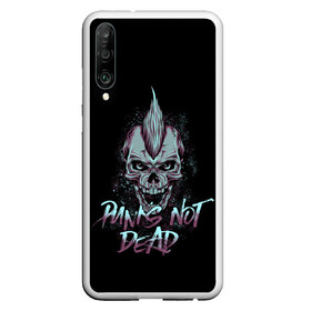 Чехол для Honor P30 с принтом PUNKS NOT DEAD в Кировске, Силикон | Область печати: задняя сторона чехла, без боковых панелей | Тематика изображения на принте: anarchy | dead | musick | punk | rock | skull | анархия | музыка | панк | рок | череп