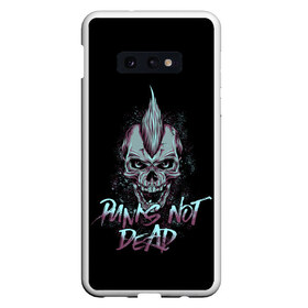 Чехол для Samsung S10E с принтом PUNKS NOT DEAD в Кировске, Силикон | Область печати: задняя сторона чехла, без боковых панелей | anarchy | dead | musick | punk | rock | skull | анархия | музыка | панк | рок | череп