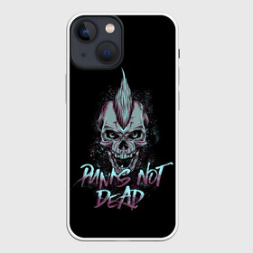 Чехол для iPhone 13 mini с принтом PUNKS NOT DEAD в Кировске,  |  | anarchy | dead | musick | punk | rock | skull | анархия | музыка | панк | рок | череп