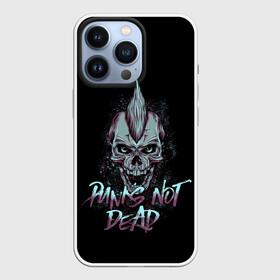 Чехол для iPhone 13 Pro с принтом PUNKS NOT DEAD в Кировске,  |  | anarchy | dead | musick | punk | rock | skull | анархия | музыка | панк | рок | череп