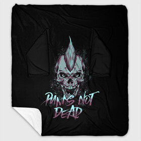 Плед с рукавами с принтом PUNKS NOT DEAD в Кировске, 100% полиэстер | Закругленные углы, все края обработаны. Ткань не мнется и не растягивается. Размер 170*145 | Тематика изображения на принте: anarchy | dead | musick | punk | rock | skull | анархия | музыка | панк | рок | череп