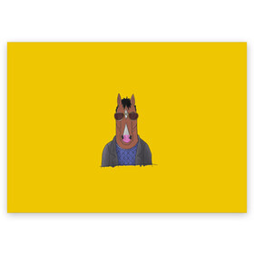 Поздравительная открытка с принтом Конь БоДжек в Кировске, 100% бумага | плотность бумаги 280 г/м2, матовая, на обратной стороне линовка и место для марки
 | bojack horseman | бо | бо джек | говорящий конь | джек | диана | кентавр | кони | конь | конь бо джек | мистер подхвост | мульт | мультфильм | тодд