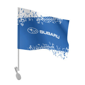 Флаг для автомобиля с принтом SUBARU / Субару в Кировске, 100% полиэстер | Размер: 30*21 см | auto | logo | moto | subaru | symbol | авто | автомобиль | гонки | знак | лого | логотип | логотипы | марка | машина | мото | символ | символы | субару