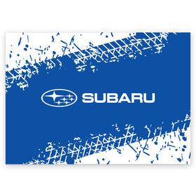 Поздравительная открытка с принтом SUBARU / Субару в Кировске, 100% бумага | плотность бумаги 280 г/м2, матовая, на обратной стороне линовка и место для марки
 | auto | logo | moto | subaru | symbol | авто | автомобиль | гонки | знак | лого | логотип | логотипы | марка | машина | мото | символ | символы | субару