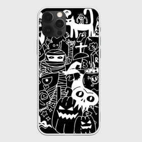 Чехол для iPhone 12 Pro Max с принтом Halloween в Кировске, Силикон |  | halloween | mummy | pumpkin | skull | мумия | тыква | хэллоуин | череп