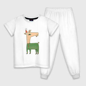Детская пижама хлопок с принтом Рождественская Лама в Кировске, 100% хлопок |  брюки и футболка прямого кроя, без карманов, на брюках мягкая резинка на поясе и по низу штанин
 | 