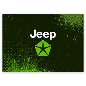 Поздравительная открытка с принтом JEEP / Джип в Кировске, 100% бумага | плотность бумаги 280 г/м2, матовая, на обратной стороне линовка и место для марки
 | Тематика изображения на принте: auto | jeep | logo | moto | symbol | авто | автомобиль | гонки | джип | знак | лого | логотип | логотипы | марка | машина | мото | символ | символы