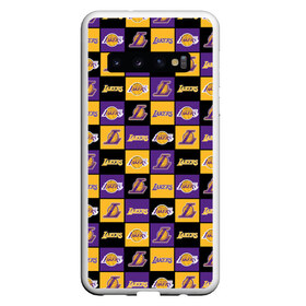 Чехол для Samsung Galaxy S10 с принтом LA LAKERS | ЛЕЙКЕРС в Кировске, Силикон | Область печати: задняя сторона чехла, без боковых панелей | bryant | james | jordan | kobe | la lakers | lakers | lebron | nba | брайант | брайнт | джеймс | джордан | коби | леброн | лейкерс | лэйкерс | мамба | нба | черная