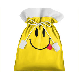 Подарочный 3D мешок с принтом Смайлик в Кировске, 100% полиэстер | Размер: 29*39 см | Тематика изображения на принте: cheerful | emoticon | icon | joy | smile | tongue | веселый | значок | радость | смайлик | улыбка | язык