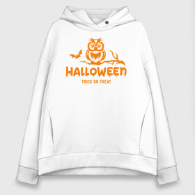 Женское худи Oversize хлопок с принтом Halloween в Кировске, френч-терри — 70% хлопок, 30% полиэстер. Мягкий теплый начес внутри —100% хлопок | боковые карманы, эластичные манжеты и нижняя кромка, капюшон на магнитной кнопке | 31 октября | halloween | halowen | ведьма | день всех святых | джек | костюм | кровь | лого | монстр | надпись | праздник | приведение | призрак | светильник | символ | страшная | тыква | ужасы | хеллоуин | хеллуин