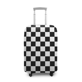 Чехол для чемодана 3D с принтом Шахматка в Кировске, 86% полиэфир, 14% спандекс | двустороннее нанесение принта, прорези для ручек и колес | Тематика изображения на принте: абстракция | в клетку | игра | клетка | клеточка | тренд | черно белая | черно белая клетка | шахматка | шахматная клетка | шахматы