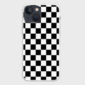 Чехол для iPhone 13 mini с принтом Шахматка в Кировске,  |  | Тематика изображения на принте: абстракция | в клетку | игра | клетка | клеточка | тренд | черно белая | черно белая клетка | шахматка | шахматная клетка | шахматы