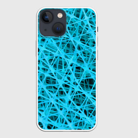 Чехол для iPhone 13 mini с принтом GARDER в Кировске,  |  | abstraction | acidic | blue | lines | mesh | shapes | surface | texture | абстракция | кислотный | линии | поверхность | сетка | текстура | формы