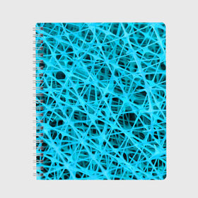 Тетрадь с принтом GARD$ER в Кировске, 100% бумага | 48 листов, плотность листов — 60 г/м2, плотность картонной обложки — 250 г/м2. Листы скреплены сбоку удобной пружинной спиралью. Уголки страниц и обложки скругленные. Цвет линий — светло-серый
 | abstraction | acidic | blue | lines | mesh | shapes | surface | texture | абстракция | кислотный | линии | поверхность | сетка | текстура | формы