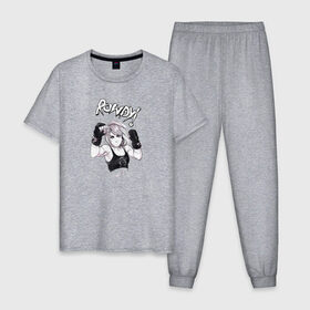 Мужская пижама хлопок с принтом Ронда Роузи в Кировске, 100% хлопок | брюки и футболка прямого кроя, без карманов, на брюках мягкая резинка на поясе и по низу штанин
 | без | бои | бойцы | правил | спорт