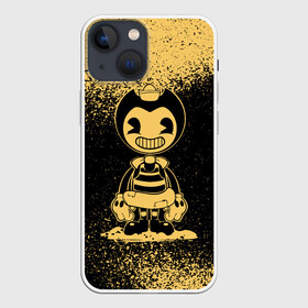 Чехол для iPhone 13 mini с принтом Bendy And The Ink Machine в Кировске,  |  | bendy | bendy and the ink machine | бенди | бени | бенни | бэнди | детская | детям | игра | капли | компьютерная игра | краска | машина | подтеки | ужастик | чернила | чернильная