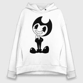 Женское худи Oversize хлопок с принтом Bendy And The Ink Machine в Кировске, френч-терри — 70% хлопок, 30% полиэстер. Мягкий теплый начес внутри —100% хлопок | боковые карманы, эластичные манжеты и нижняя кромка, капюшон на магнитной кнопке | bendy | bendy and the ink machine | бенди | бени | бенни | бэнди | детская | детям | игра | капли | компьютерная игра | краска | машина | подтеки | ужастик | чернила | чернильная