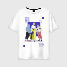 Женская футболка хлопок Oversize с принтом cream soda в Кировске, 100% хлопок | свободный крой, круглый ворот, спущенный рукав, длина до линии бедер
 | cream soda | крем сода | музык | музыкальная группа | русская музыка