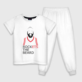 Детская пижама хлопок с принтом Rockets The Beard в Кировске, 100% хлопок |  брюки и футболка прямого кроя, без карманов, на брюках мягкая резинка на поясе и по низу штанин
 | basketball | beard | game | harden | houston | james | nba | rockets | sport | баскетбол | борода | джеймс | нба | рокетс | спорт | тренер | харден | хьюстон | чемпион