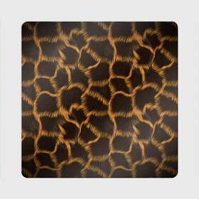 Магнит виниловый Квадрат с принтом Леопард в Кировске, полимерный материал с магнитным слоем | размер 9*9 см, закругленные углы | Тематика изображения на принте: леопард | леопардовые пятна | пятна леопарда