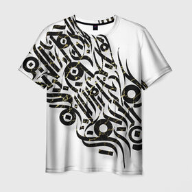 Мужская футболка 3D с принтом Каллиграфия в Кировске, 100% полиэфир | прямой крой, круглый вырез горловины, длина до линии бедер | 