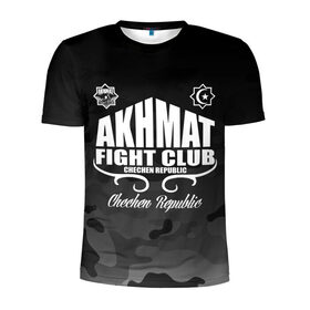 Мужская футболка 3D спортивная с принтом FIGHT CLUB AKHMAT в Кировске, 100% полиэстер с улучшенными характеристиками | приталенный силуэт, круглая горловина, широкие плечи, сужается к линии бедра | aca | acb | akhmat | club | fight | mma | wfca | ахмат | грозный | чечня