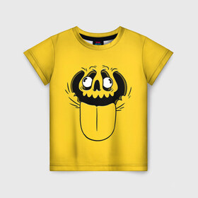 Детская футболка 3D с принтом Yellow | Skull в Кировске, 100% гипоаллергенный полиэфир | прямой крой, круглый вырез горловины, длина до линии бедер, чуть спущенное плечо, ткань немного тянется | 