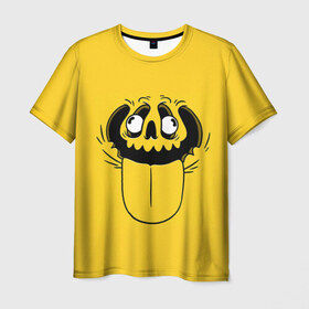 Мужская футболка 3D с принтом Yellow | Skull в Кировске, 100% полиэфир | прямой крой, круглый вырез горловины, длина до линии бедер | 