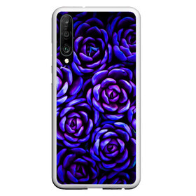 Чехол для Honor P30 с принтом Lovely Roses в Кировске, Силикон | Область печати: задняя сторона чехла, без боковых панелей | flowers | large | lovely roses | plants | purple | roses | succulent | texture | крупный | прекрасные розы | растения | розы | суккулент | текстура | фиолетовый | цветы