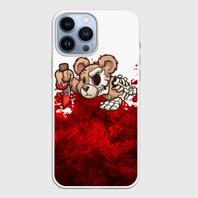 Чехол для iPhone 13 Pro Max с принтом Медведь убийца в Кировске,  |  | Тематика изображения на принте: blood | diablo | haloween | horror | дьявол | зомби | кости | кровь | мозги | мясо | страшилка | ужасы | хеллоуин | хелоуин