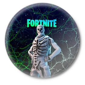 Значок с принтом Fortnite Skull Trooper в Кировске,  металл | круглая форма, металлическая застежка в виде булавки | Тематика изображения на принте: chapter 2 | fortnite | fortnite 3 | fortnite skull | fortnite skull trooper | fortnitemare | halloween | skull trooper | лого фортнайт | сет skull trooper | скелет | скин скелет | фортнайт | фортнайт глава 2 | фортнайт скелет | хэллоуин | хэллоуин фортнай