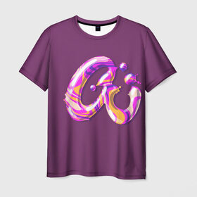 Мужская футболка 3D с принтом Леттеринг, карамельная буква А в Кировске, 100% полиэфир | прямой крой, круглый вырез горловины, длина до линии бедер | 