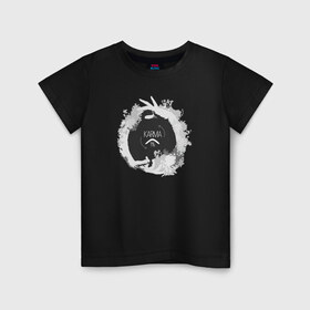 Детская футболка хлопок с принтом Кармический Круговорот 1% в Кировске, 100% хлопок | круглый вырез горловины, полуприлегающий силуэт, длина до линии бедер | 1 | бесконечность | карма | круговорот | руки