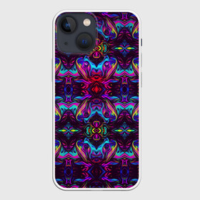 Чехол для iPhone 13 mini с принтом Неоновые головы в Кировске,  |  | 3d | абстракция | брызги | геометрия | градиент | красивое | краски | много цветов | неон | переливание | прикольное | смешанные цвета | флюиды