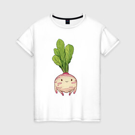 Женская футболка хлопок с принтом Милая тыква в Кировске, 100% хлопок | прямой крой, круглый вырез горловины, длина до линии бедер, слегка спущенное плечо | арт | мило | милый | овощ | рисунок | свежий овощ | свежий продукт | тыква